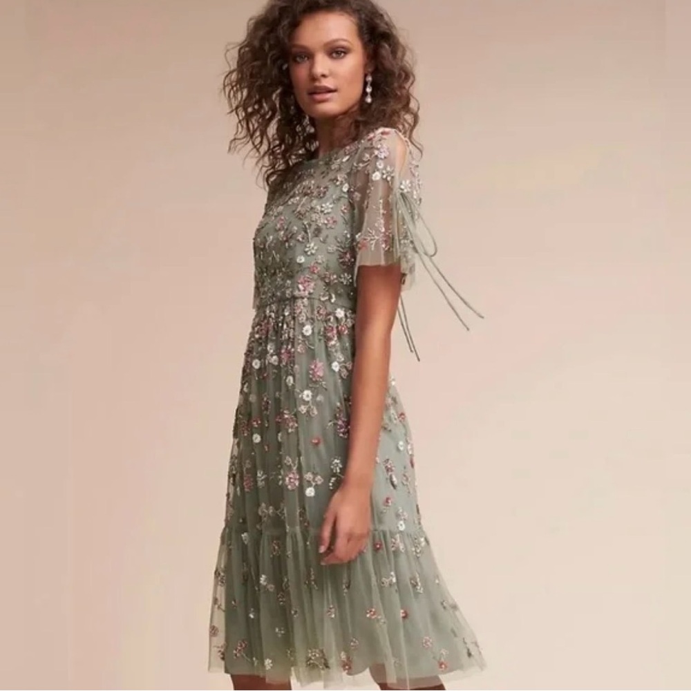 Needle & Thread Sage Floral Midi Dress